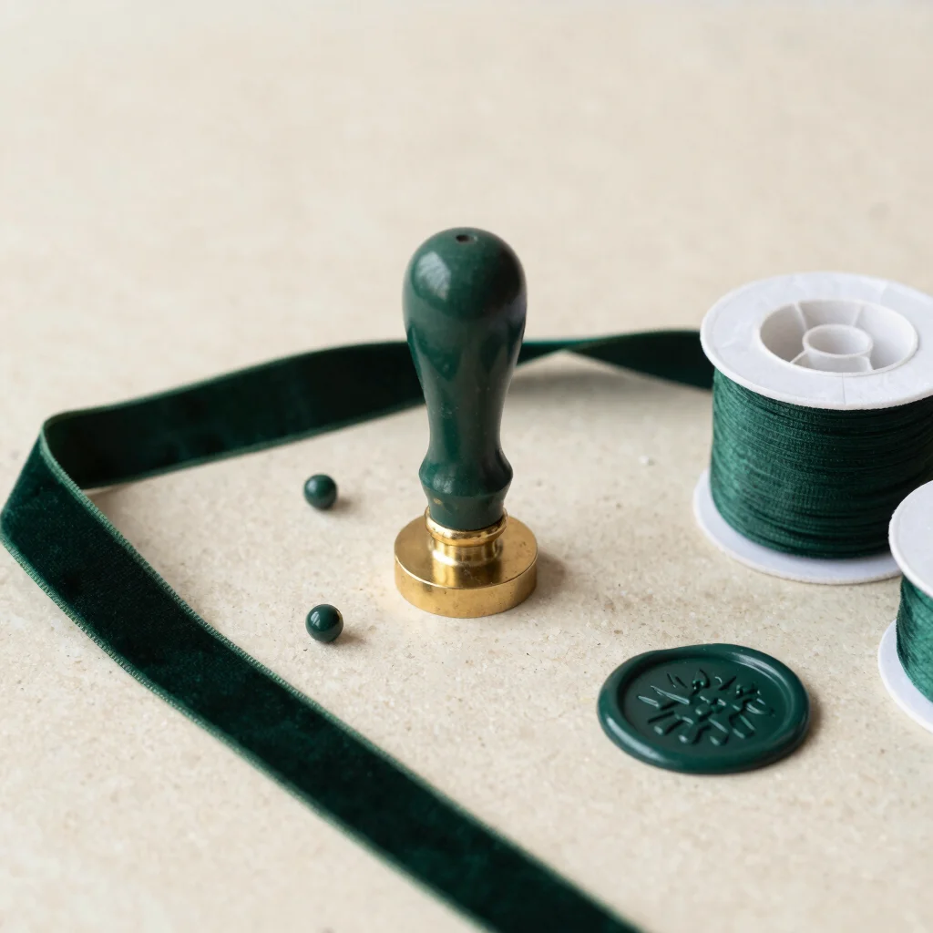 Forest Velvet Ribbon & Wax Seal Kit