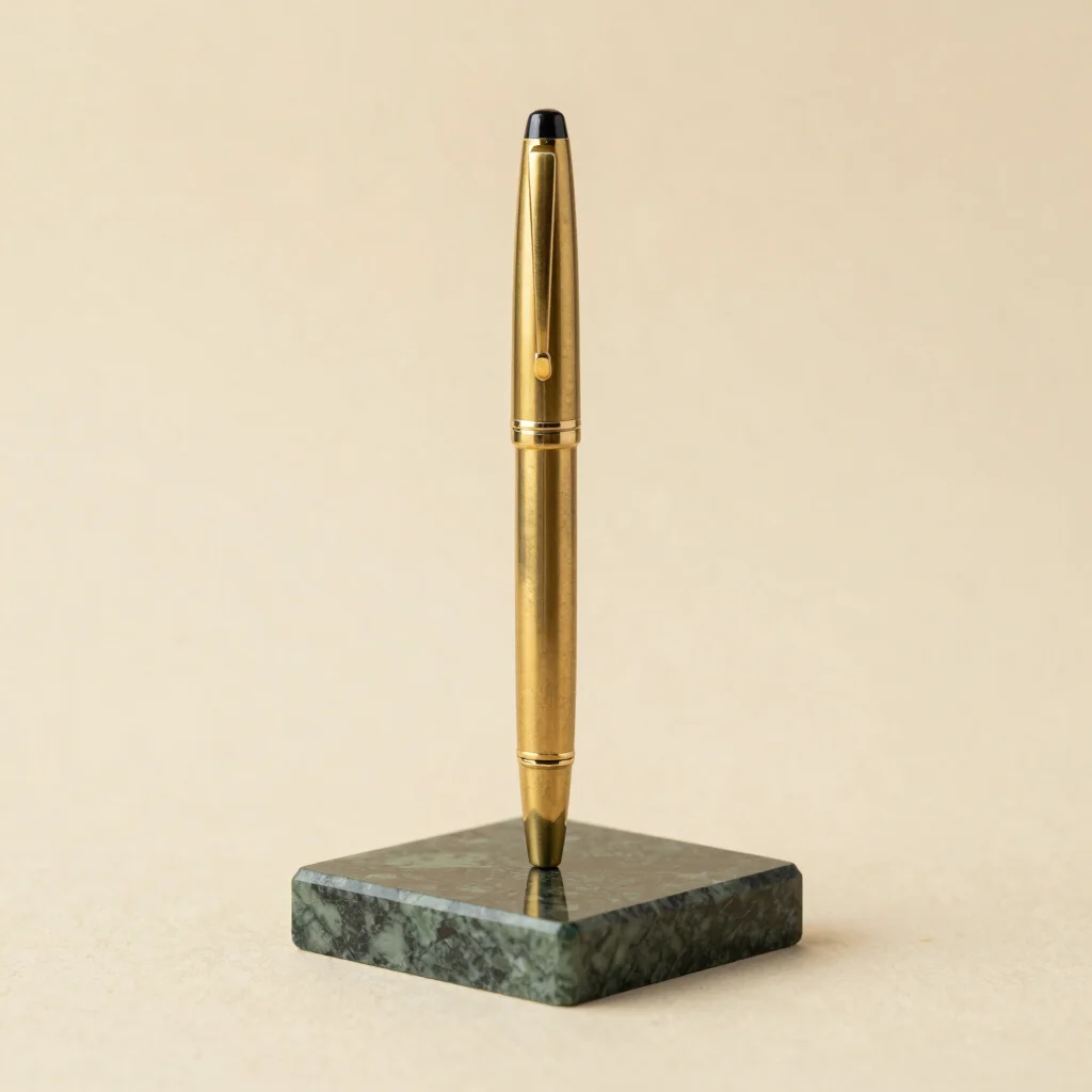 Solid Brass Desk Pen & Stand